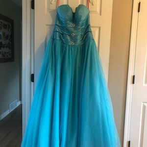 Turquoise Prom Dress with corset